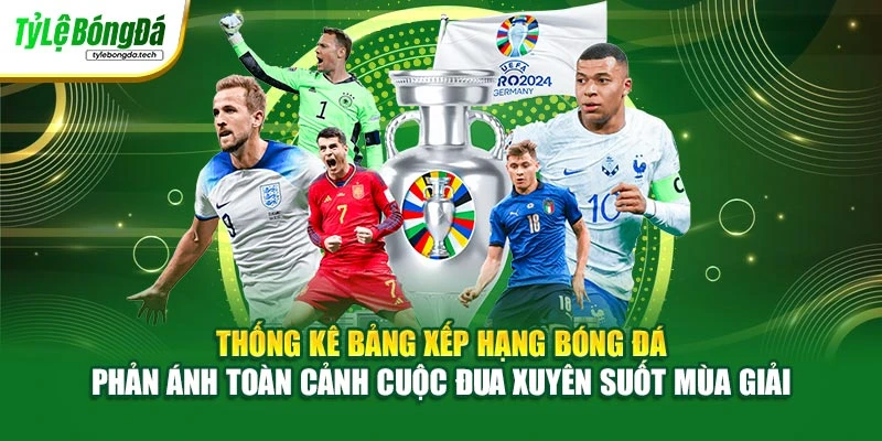 Thống kê bảng xếp hạng bóng đá phản ánh toàn cảnh cuộc đua xuyên suốt mùa giải