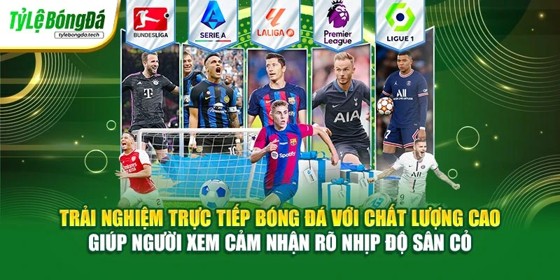 Trải nghiệm trực tiếp bóng đá với chất lượng cao giúp người xem cảm nhận rõ nhịp độ sân cỏ