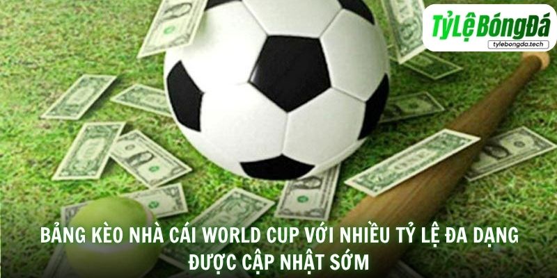 Bảng kèo nhà cái World Cup với nhiều tỷ lệ đa dạng được cập nhật sớm
