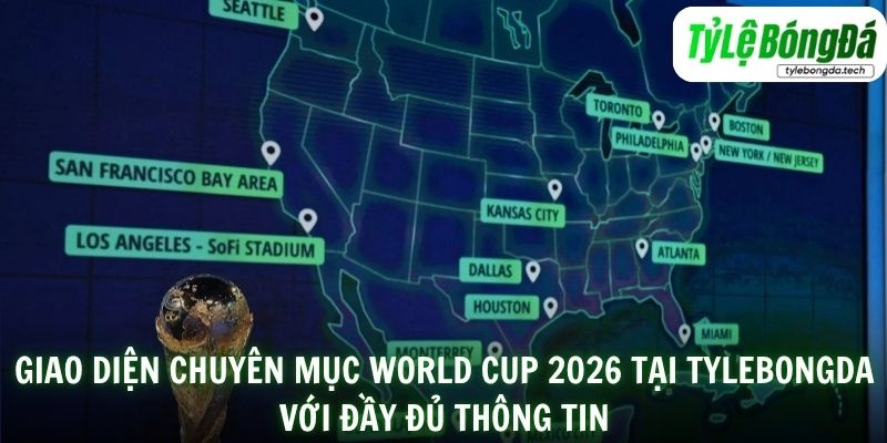 Giao diện chuyên mục World Cup 2026 tại Tylebongda với đầy đủ thông tin