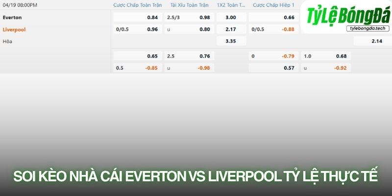 Soi kèo nhà cái Everton vs Liverpool với tỷ lệ kèo thực tế 19/04