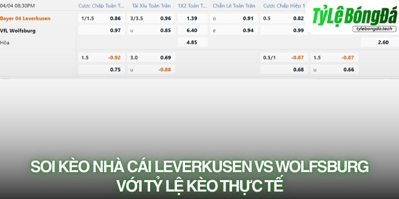 Soi kèo nhà cái Bayer Leverkusen vs Wolfsburg với tỷ lệ kèo thực tế