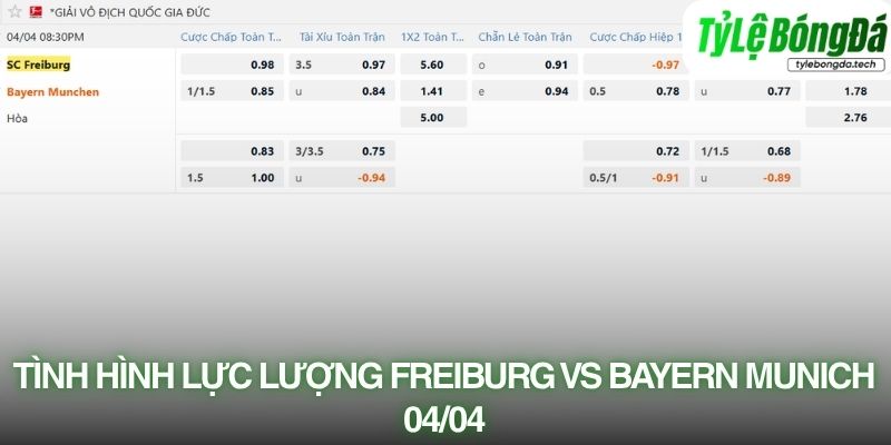 Soi kèo nhà cái Freiburg vs Bayern Munich với tỷ lệ kèo thực tế